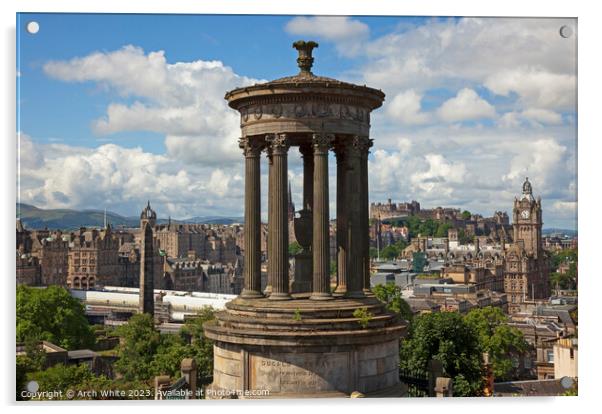 Edinburgh, city centre skyline, Scotland, UK Acrylic by Arch White