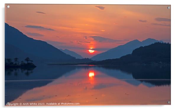 Sunset, Loch Leven, Ballachulish, Scotland, UK Acrylic by Arch White