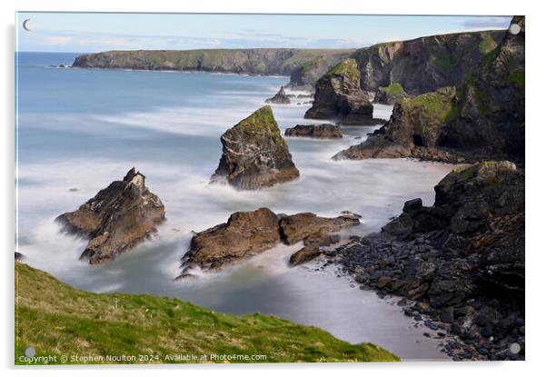 Bedruthan Steps, Cornwall Acrylic by Stephen Noulton