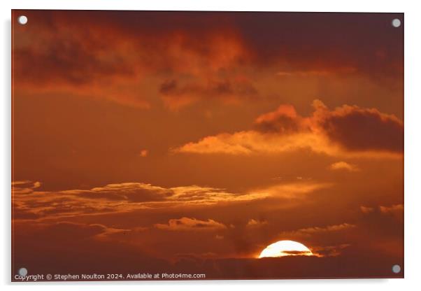 Fiery Sunset Sky Acrylic by Stephen Noulton