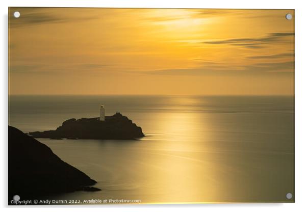 Sunset at Godrevy Acrylic by Andy Durnin