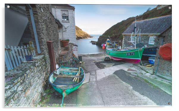 The Slipway at Portloe Acrylic by Andy Durnin