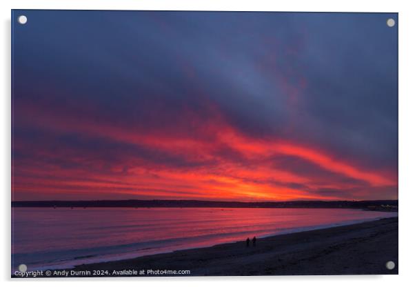 Mounts Bay Sunset Acrylic by Andy Durnin