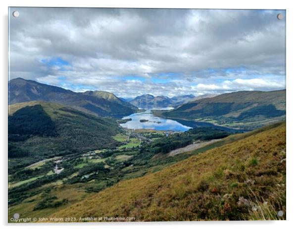 Loch Leven from the  Pap of Glencoe  Acrylic by John Wilson