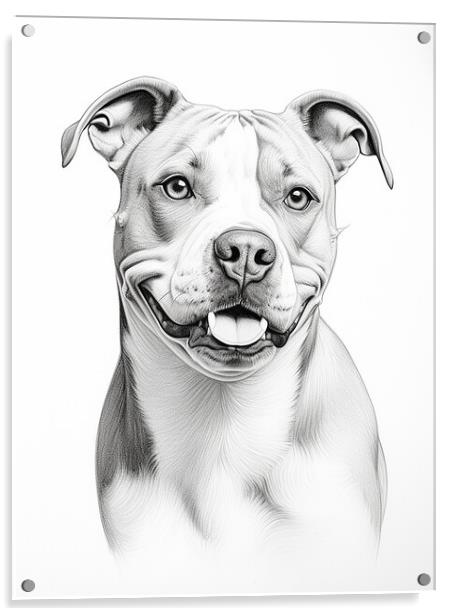 American Staffordshire Terrier Acrylic by K9 Art