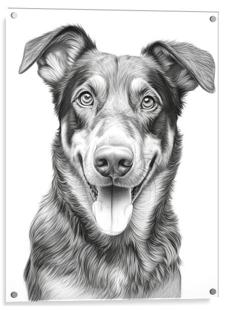Beauceron Pencil Drawing Acrylic by K9 Art