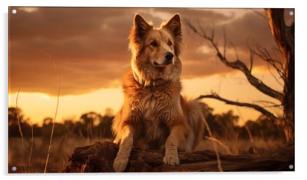 Australian Stumpy Tail Dog Acrylic by K9 Art