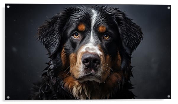 Bernese Mountain Dog  Acrylic by K9 Art