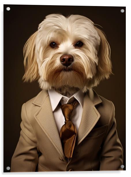 Dandie Dinmont Terrier Acrylic by K9 Art
