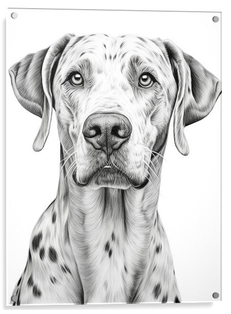 Great Dane Pencil Drawing Acrylic by K9 Art