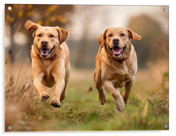 Golden Labradors Acrylic by K9 Art