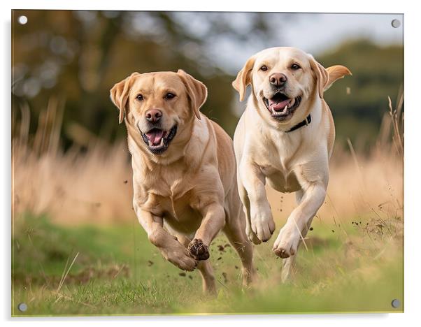 Golden Labradors Acrylic by K9 Art