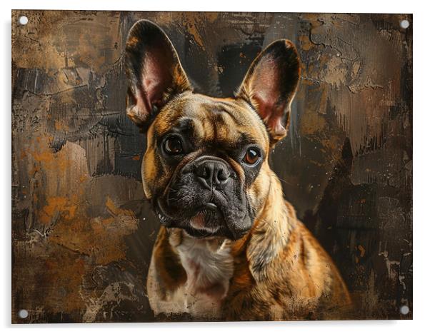 French Bulldog Portrait Acrylic by K9 Art