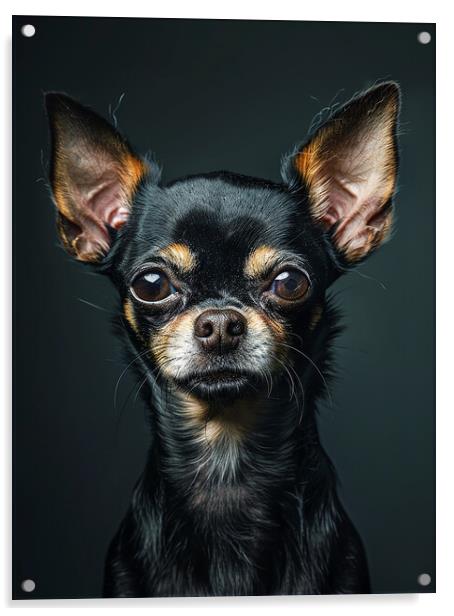 Chihuahua Portrait Acrylic by K9 Art