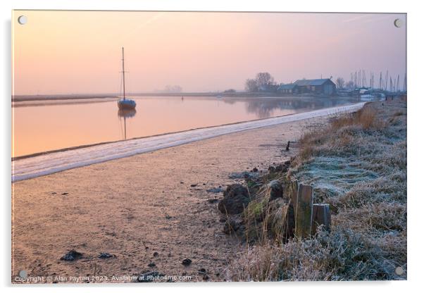 Dawn at Faversham creek on a cold morning Acrylic by Alan Payton