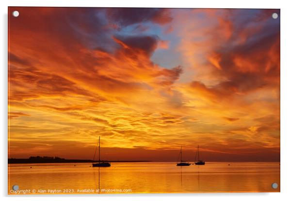 Vivid sunrise on Swale Estuary 2 Acrylic by Alan Payton