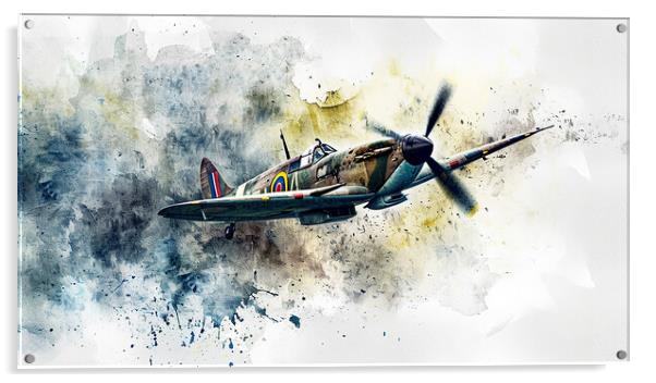 Supermarine Spitfire Art Acrylic by Airborne Images