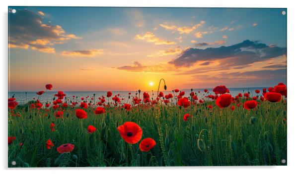 Poppy Field Acrylic by Airborne Images