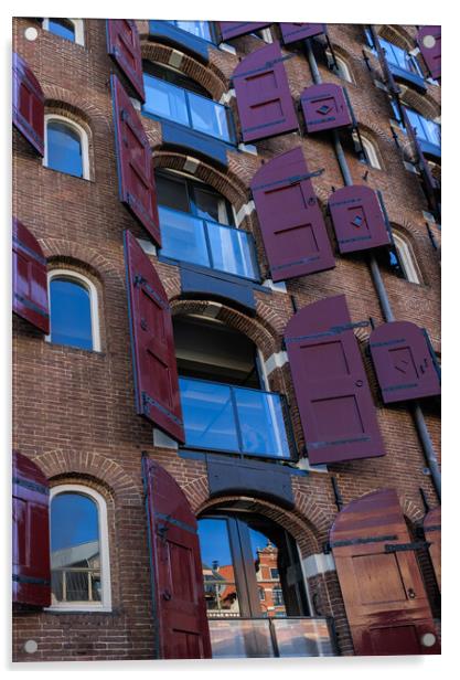Photo was taken in Amsterdam. Is a typical window  Acrylic by Olga Peddi