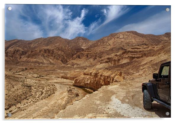 The Negev mountain desert view.  Acrylic by Olga Peddi