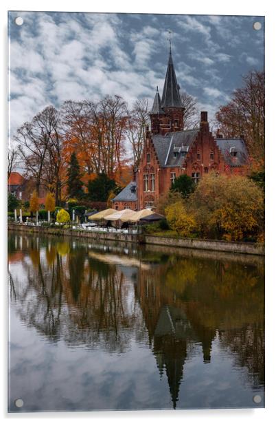 Beautiful view of Brugge, Belgium Acrylic by Olga Peddi