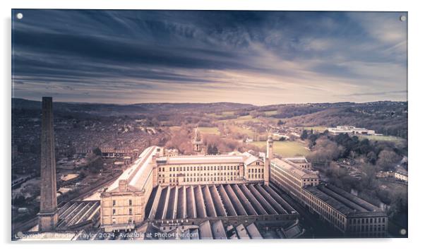 Salts Mill, Saltaire, From Above Acrylic by Bradley Taylor