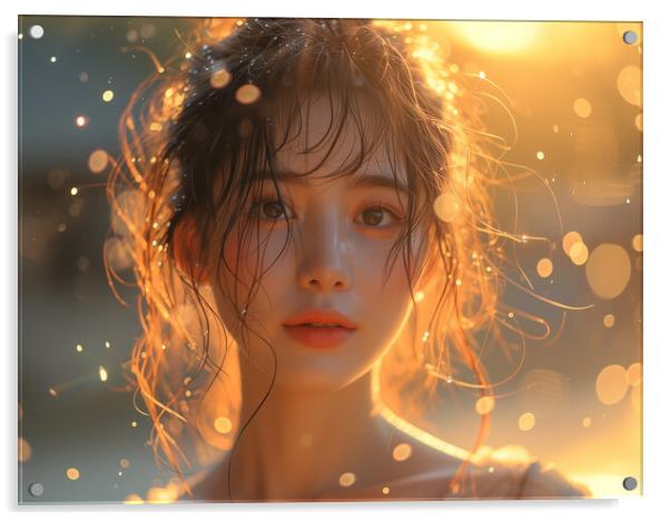 Beautiful Chinese Girl Acrylic by T2 