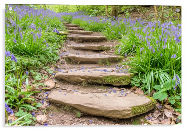 Bluebell Steps North Yorkshire Acrylic by T2 