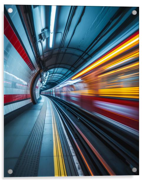 London Underground Blur Acrylic by T2 