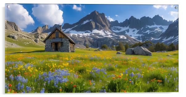 Alpine Flower Meadow Acrylic by T2 