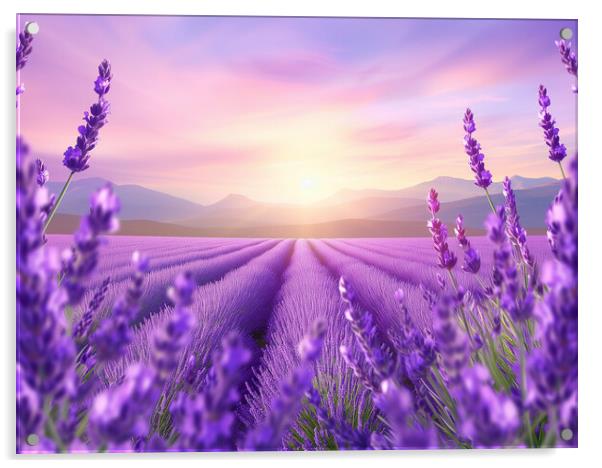 Lavender field of Dreams Acrylic by T2 