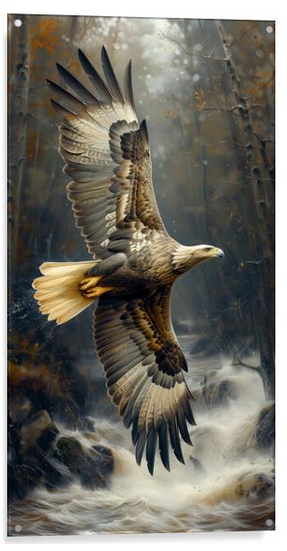 Golden Eagle Art Acrylic by T2 