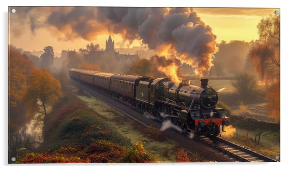 Vintage Steam Train Acrylic by T2 