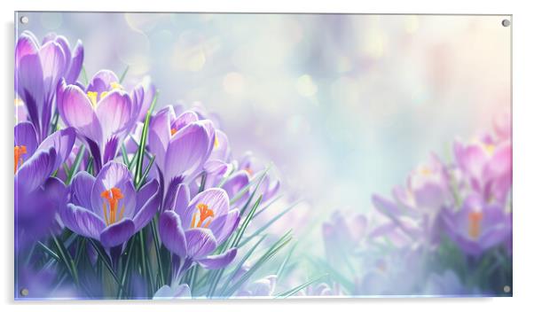 Crocus Flowers Acrylic by T2 