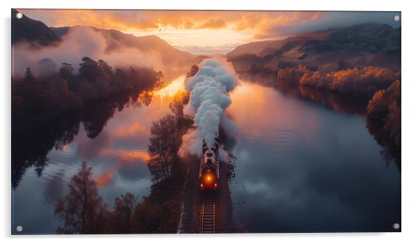 Scottish Highlands Steam Train Acrylic by T2 