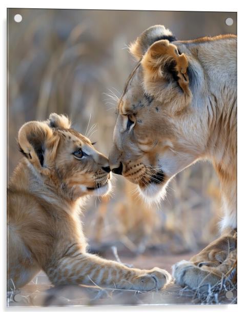 Lion Cub and Lioness Acrylic by T2 