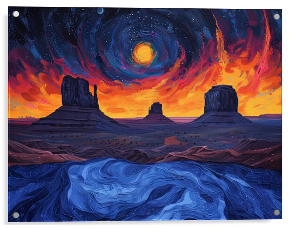 Desert landscape painted in swirling Shades Acrylic by T2 
