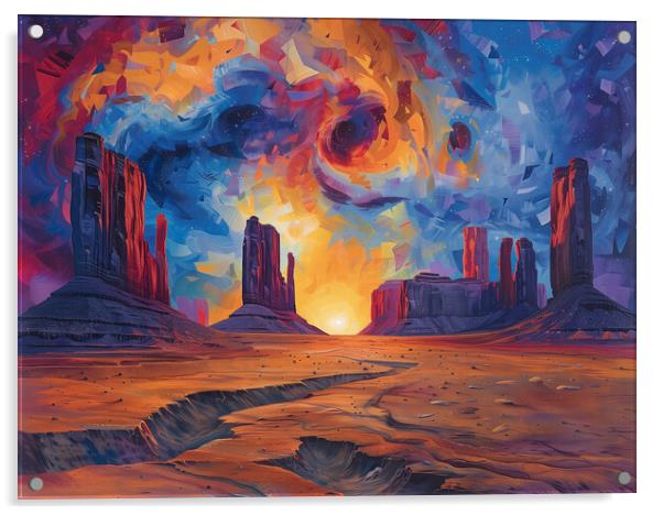 Desert landscape painted in swirling Shades Acrylic by T2 