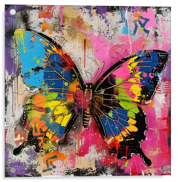Paint explosion Butterfly Acrylic by T2 