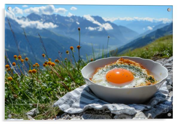 Breakfast in the Alps Acrylic by T2 