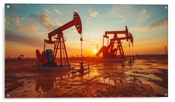 Oil Pump Jack Acrylic by T2 