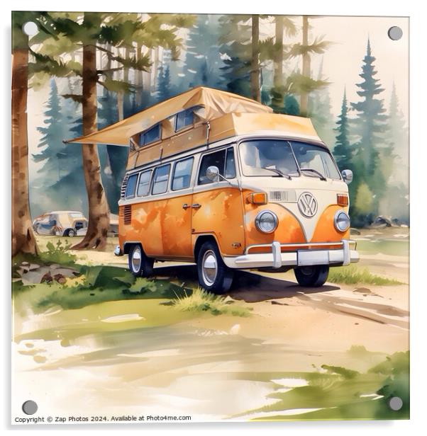 VW Camper van holidays  Acrylic by Zap Photos