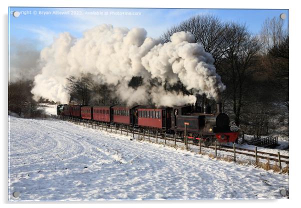 North Pole Express on the Tanfield Railway  Acrylic by Bryan Attewell