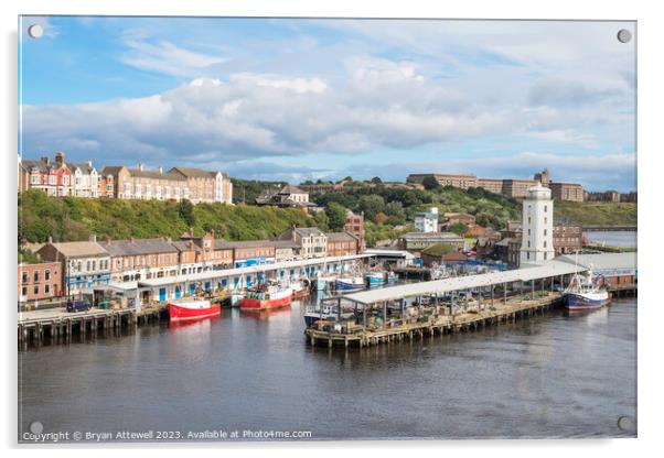 North Shields fish quay  Acrylic by Bryan Attewell