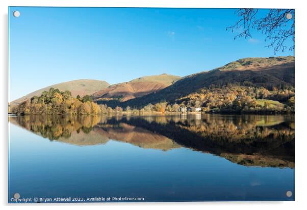Autumn Grasmere reflection Acrylic by Bryan Attewell