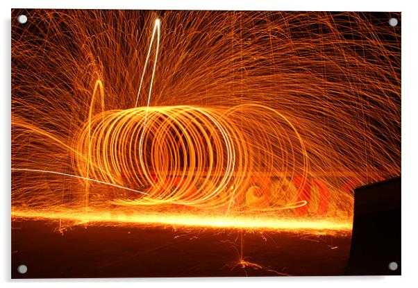 Wire Wool Spinning Acrylic by George Young