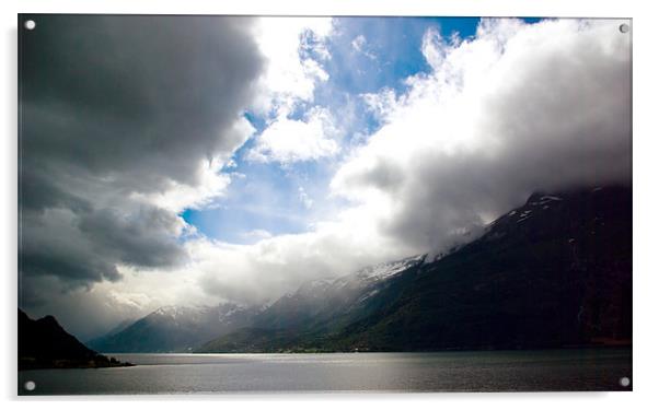 Fjord storm Acrylic by Alan Pickersgill