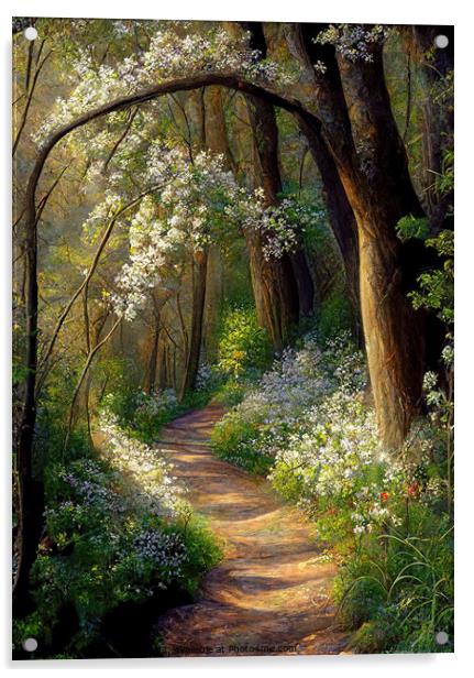 Spring Woodland II Acrylic by Harold Ninek