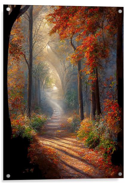 Autumn Woodland III Acrylic by Harold Ninek