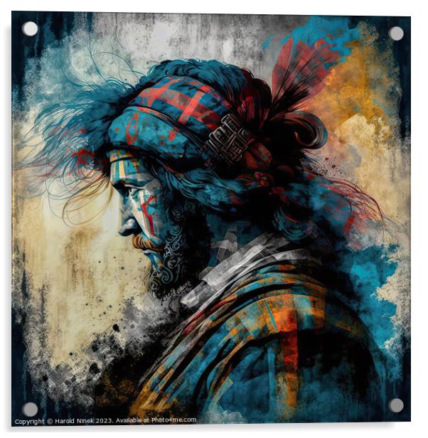 Scottish Warrior Acrylic by Harold Ninek